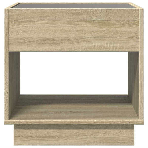 vidaXL Table de chevet avec LED Infinity chêne Sonoma 50x50x50 cm