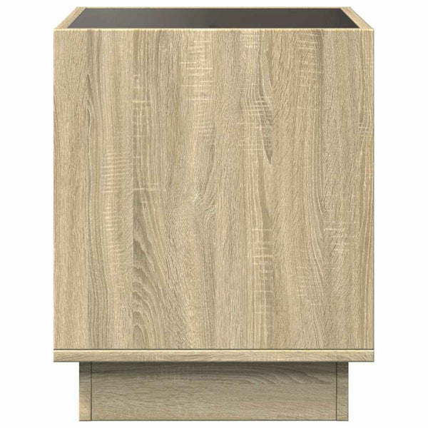 vidaXL Table de chevet avec LED Infinity chêne Sonoma 50x50x50 cm