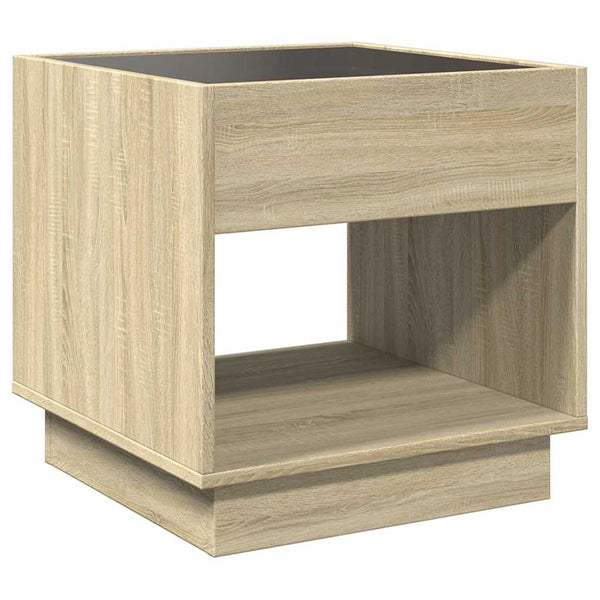 vidaXL Table de chevet avec LED Infinity chêne Sonoma 50x50x50 cm
