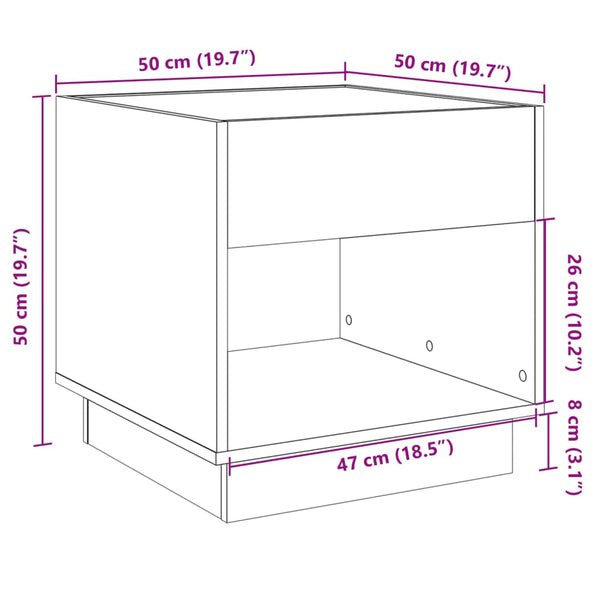 Nachttisch mit Infinity-LED Betongrau 50x50x50 cm