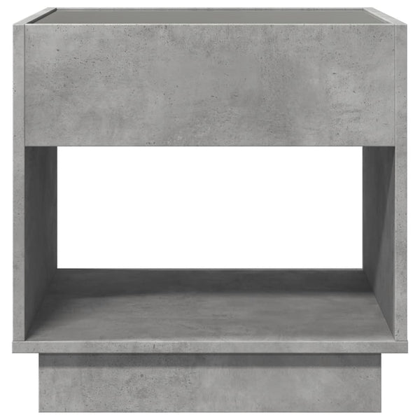 Nachttisch mit Infinity-LED Betongrau 50x50x50 cm