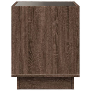 vidaXL Table de chevet avec LED Infinity Optique chêne marron 50x50x50 cm
