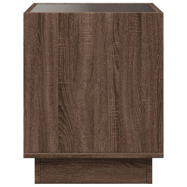 vidaXL Table de chevet avec LED Infinity Optique chêne marron 50x50x50 cm