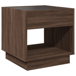 vidaXL Table de chevet avec LED Infinity Optique chêne marron 50x50x50 cm
