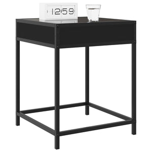 vidaXL Table de chevet LED Infinity Noir 40x40x51 cm