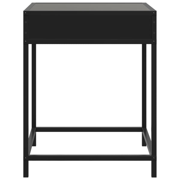 vidaXL Table de chevet LED Infinity Noir 40x40x51 cm