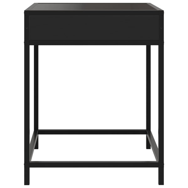 vidaXL Table de chevet LED Infinity Noir 40x40x51 cm