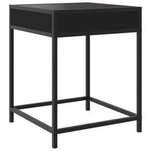 vidaXL Table de chevet LED Infinity Noir 40x40x51 cm