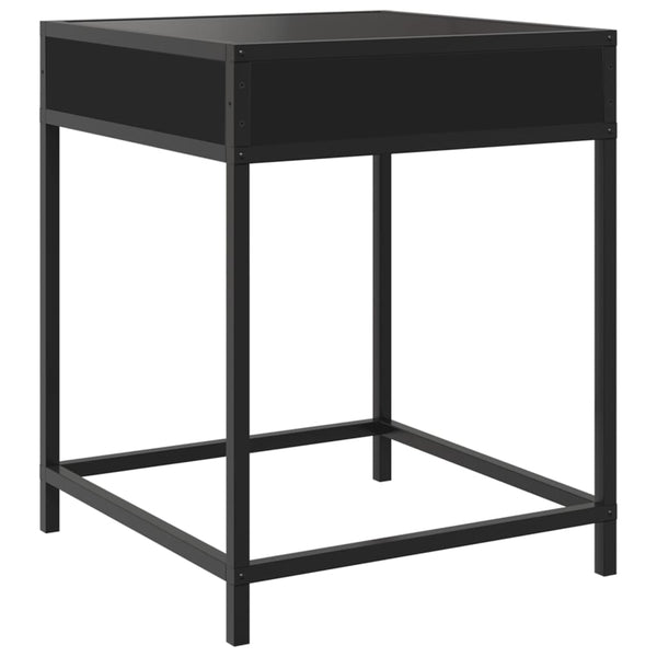 vidaXL Table de chevet LED Infinity Noir 40x40x51 cm