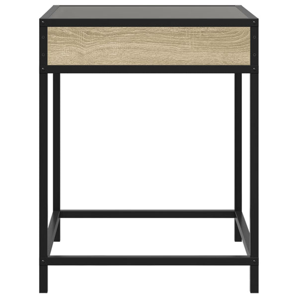 vidaXL Table de chevet à LED Infinity chêne sonoma 40x40x51 cm