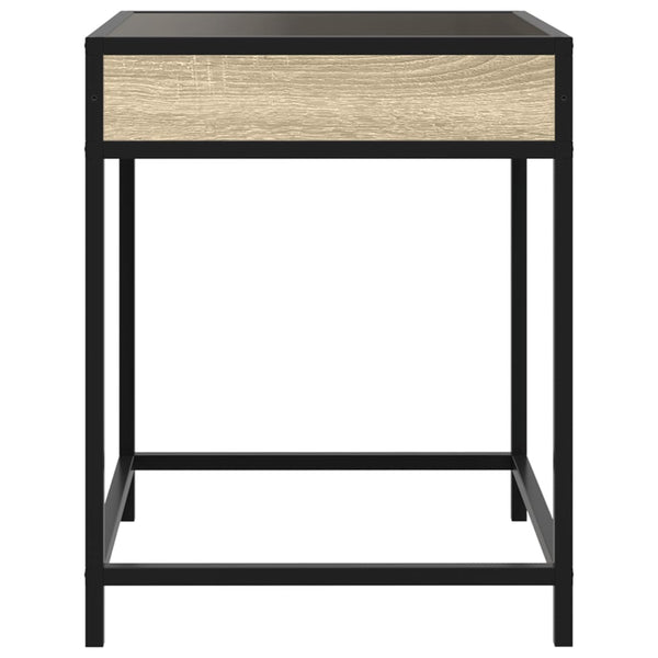 vidaXL Table de chevet à LED Infinity chêne sonoma 40x40x51 cm