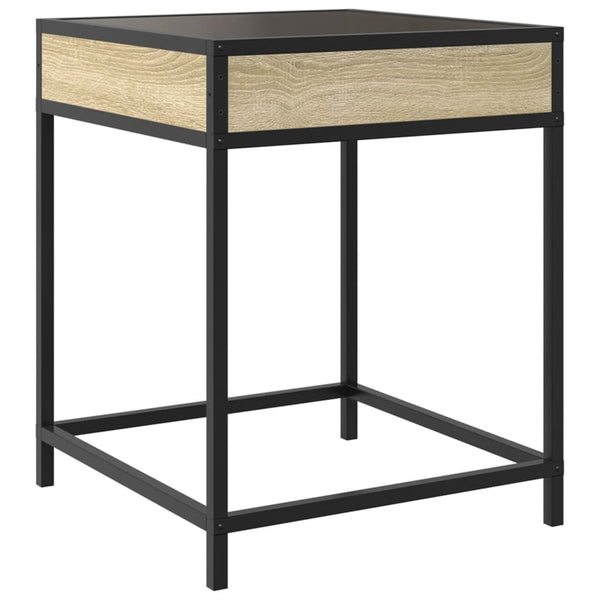 vidaXL Table de chevet à LED Infinity chêne sonoma 40x40x51 cm