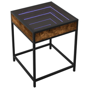 vidaXL Table de chevet avec LED Infinity chêne fumé 40x40x51 cm