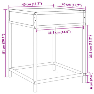vidaXL Table de chevet avec LED Infinity chêne fumé 40x40x51 cm