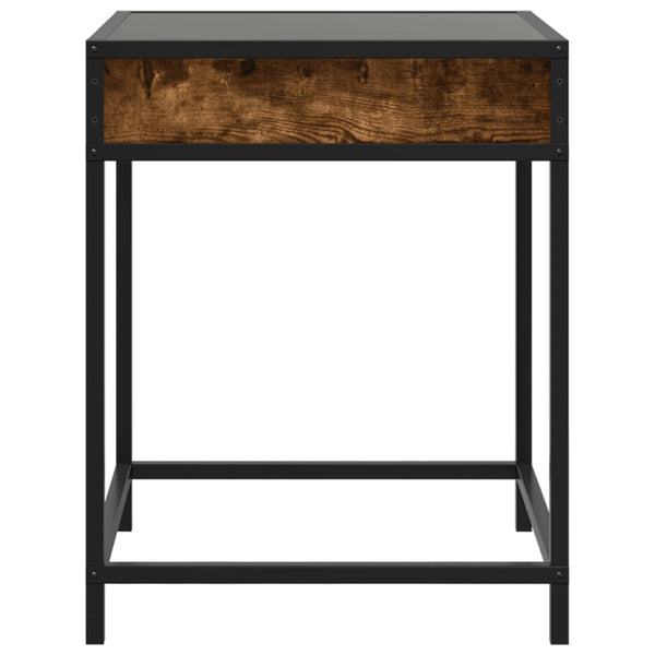 vidaXL Table de chevet avec LED Infinity chêne fumé 40x40x51 cm