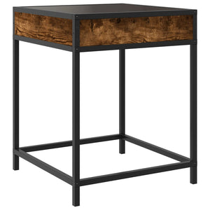 vidaXL Table de chevet avec LED Infinity chêne fumé 40x40x51 cm