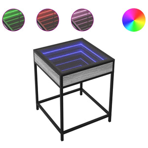 Nachttisch mit Infinity-LED Grau Sonoma