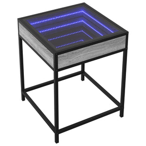 Nachttisch mit Infinity-LED Grau Sonoma