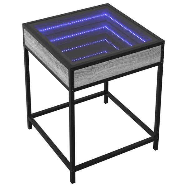 Nachttisch mit Infinity-LED Grau Sonoma