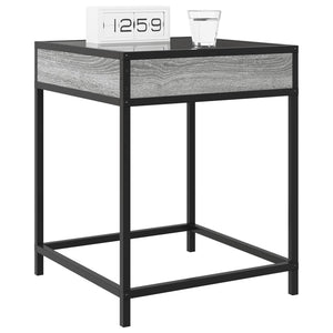 Nachttisch mit Infinity-LED Grau Sonoma
