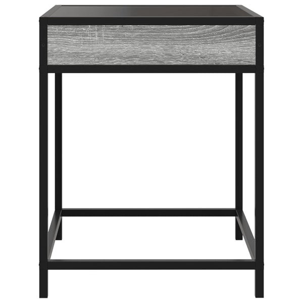 Nachttisch mit Infinity-LED Grau Sonoma