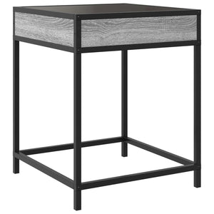 Nachttisch mit Infinity-LED Grau Sonoma