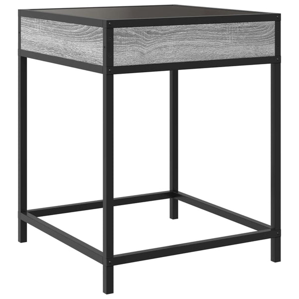 Nachttisch mit Infinity-LED Grau Sonoma