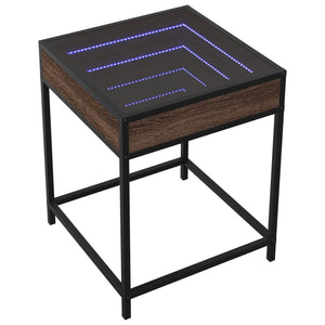 vidaXL Nightstand with Infinity LED Brown Oak-Look 40x40x51 cm