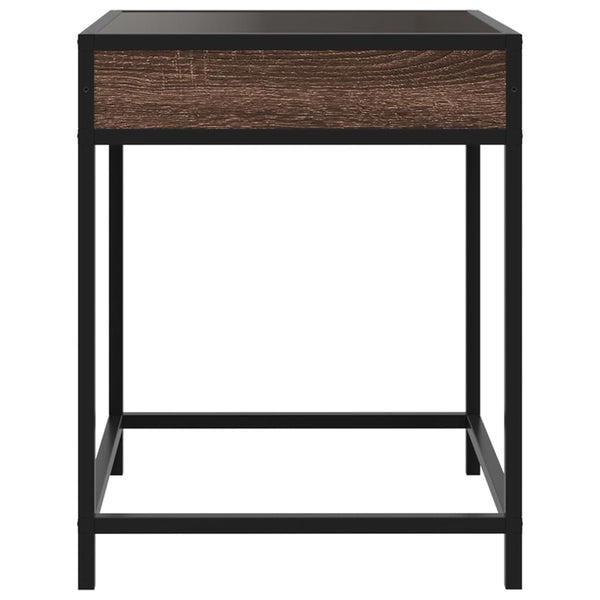 vidaXL Nightstand with Infinity LED Brown Oak-Look 40x40x51 cm
