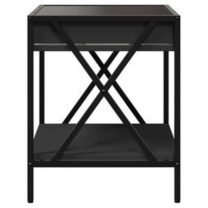 vidaXL Table de chevet à LED Infinity noir 40x40x49 cm