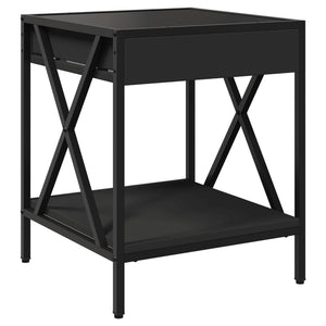 vidaXL Table de chevet à LED Infinity noir 40x40x49 cm