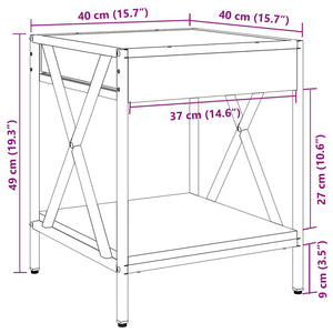 vidaXL Bedside Cabinet with Infinity LED Sonoma Oak 40x40x49 cm