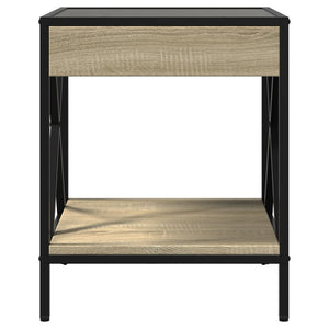 vidaXL Bedside Cabinet with Infinity LED Sonoma Oak 40x40x49 cm