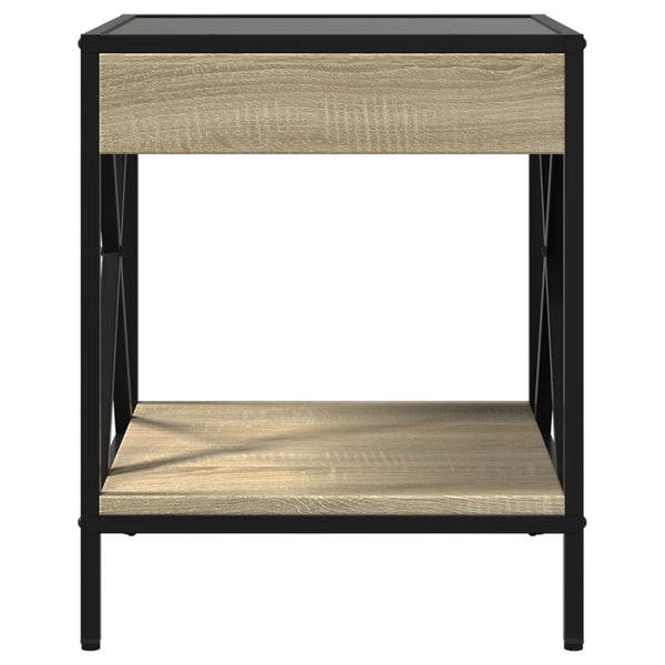 vidaXL Bedside Cabinet with Infinity LED Sonoma Oak 40x40x49 cm