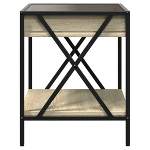 vidaXL Bedside Cabinet with Infinity LED Sonoma Oak 40x40x49 cm