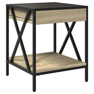 vidaXL Bedside Cabinet with Infinity LED Sonoma Oak 40x40x49 cm