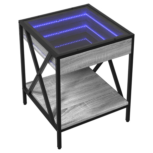 Nachttisch Grau Sonoma mit Infinity-LED