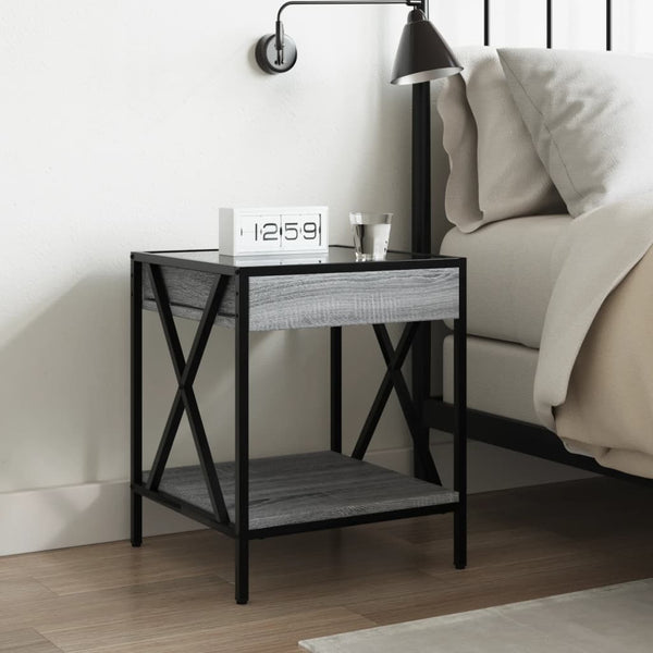 Nachttisch Grau Sonoma mit Infinity-LED