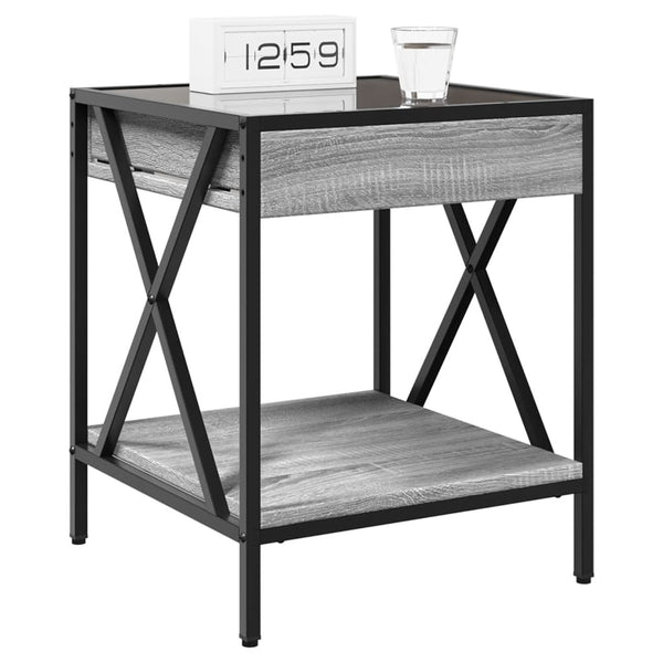 Nachttisch Grau Sonoma mit Infinity-LED