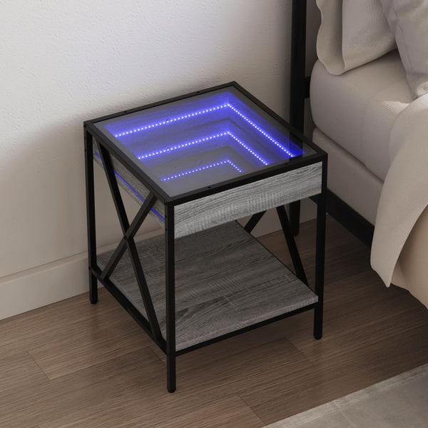 Nachttisch Grau Sonoma mit Infinity-LED