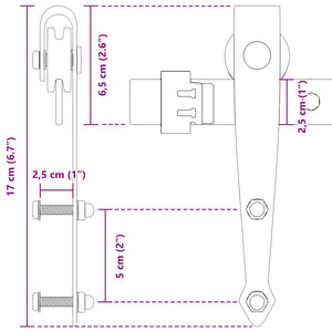 Schiebetürbeschlag Set 91cm für Schranktüren