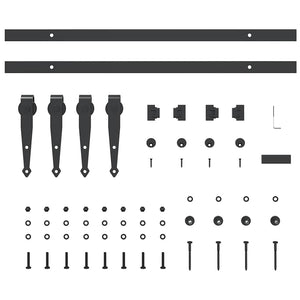 Schiebetürbeschlag Set 122cm Karbonstahl