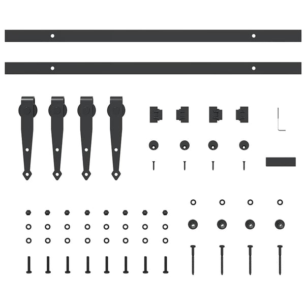 Schiebetürbeschlag Set 122cm Karbonstahl