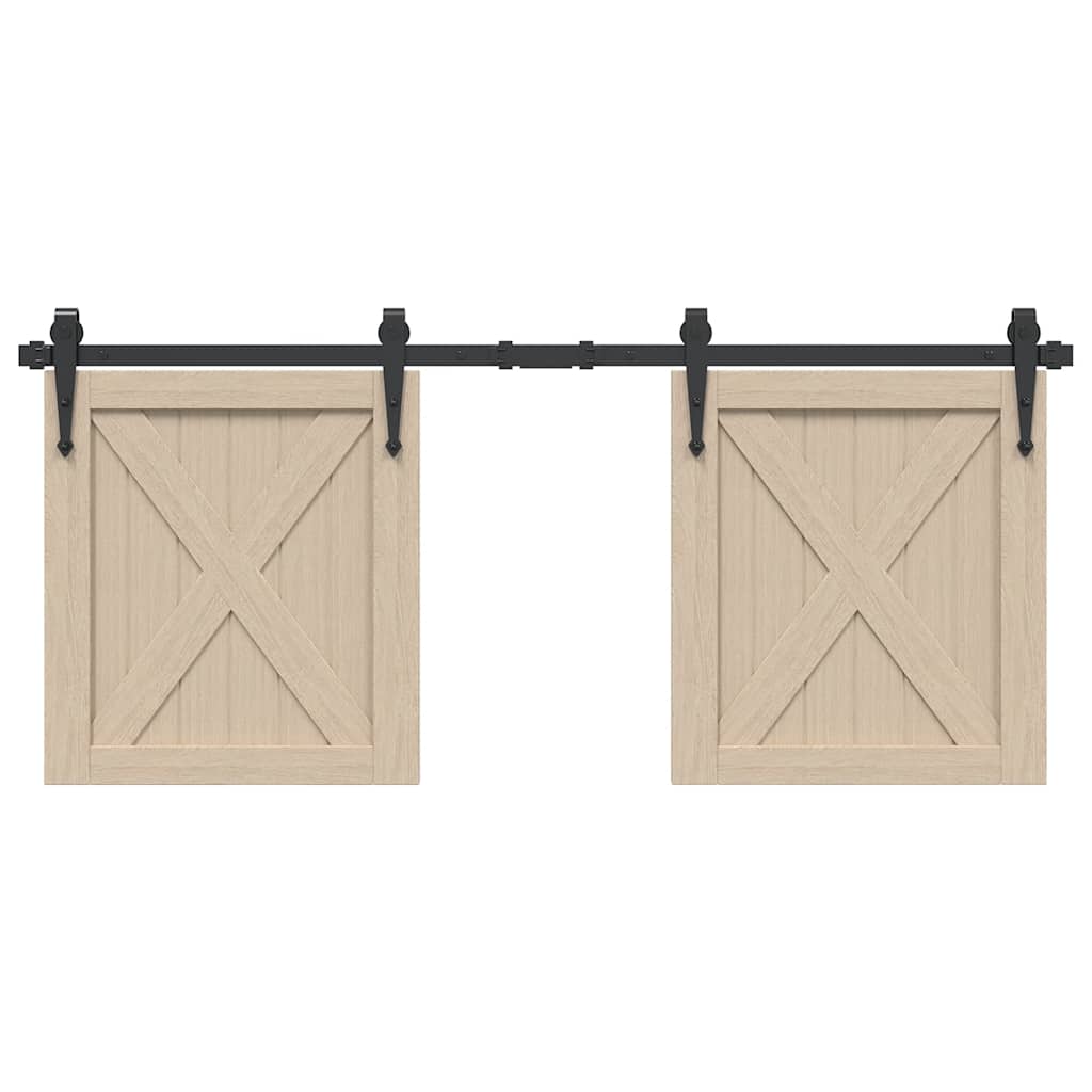 Schiebetürbeschlag Set 122cm Karbonstahl