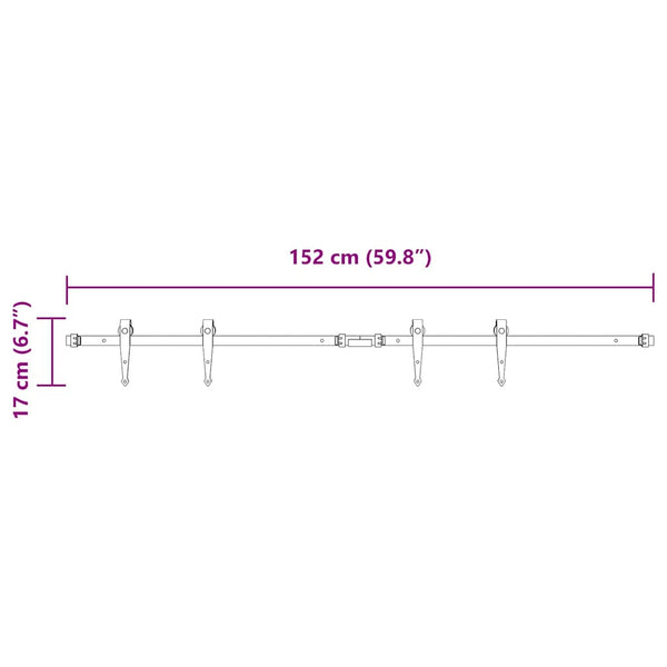 Schiebetürbeschlag Set 152 cm für Schranktüren