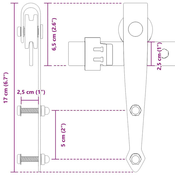 Schiebetürbeschlag Set 152 cm für Schranktüren