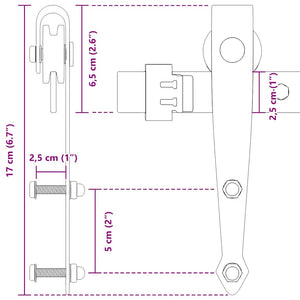 Schiebetürbeschlag Set 213 cm für Schranktüren