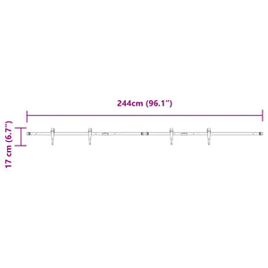 Schiebetürbeschlag Set 244cm Karbonstahl