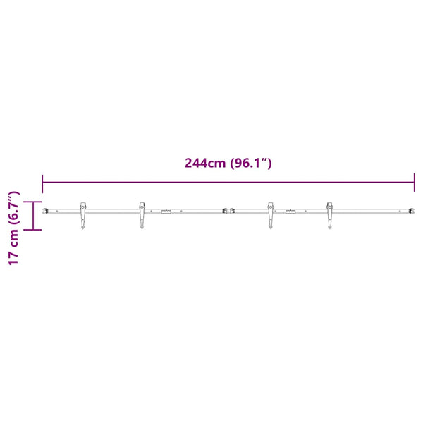Schiebetürbeschlag Set 244cm Karbonstahl