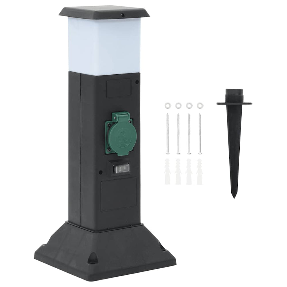 2-fach Außensteckdose mit Lampe & Erdspieß